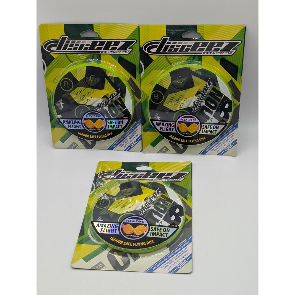 3-Pack Disceez Indoor Safe 5" Flying Discs 2018 Series 1 Cuda New